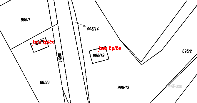 Zruč-Senec 145927598 na parcele st. 998/19 v KÚ Senec u Plzně, Katastrální mapa