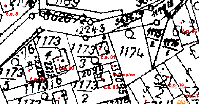 Byšičky 81, Lysá nad Labem na parcele st. 2243 v KÚ Lysá nad Labem, Katastrální mapa