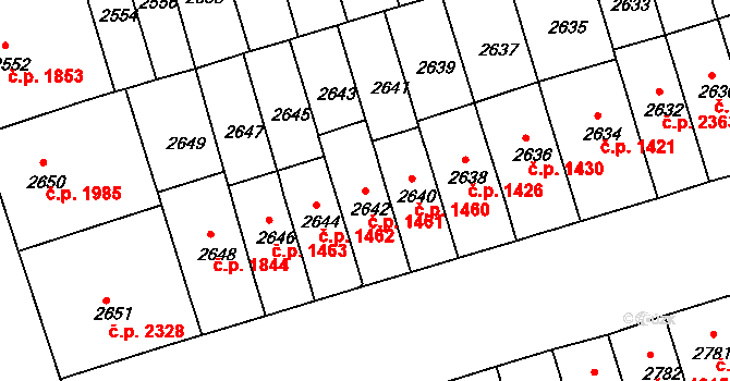 Královo Pole 1461, Brno na parcele st. 2642 v KÚ Královo Pole, Katastrální mapa