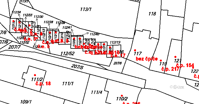 Vícemilice 15, Bučovice na parcele st. 112/4 v KÚ Vícemilice, Katastrální mapa
