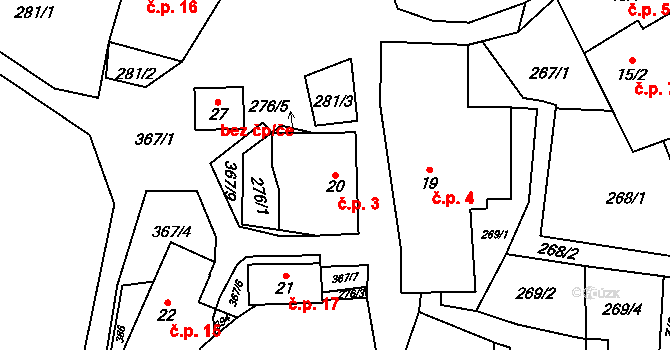 Chlum 3, Chlum-Korouhvice na parcele st. 20 v KÚ Chlum, Katastrální mapa