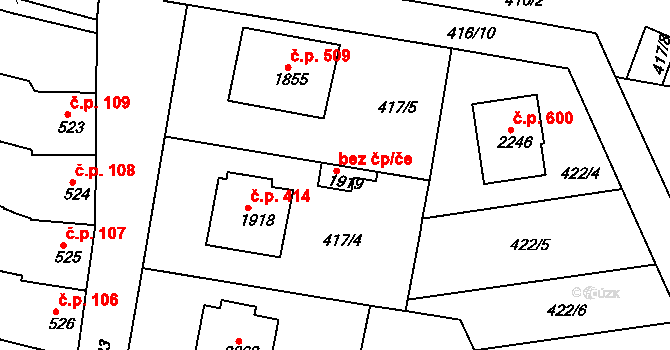 Telč 39678598 na parcele st. 1919 v KÚ Telč, Katastrální mapa