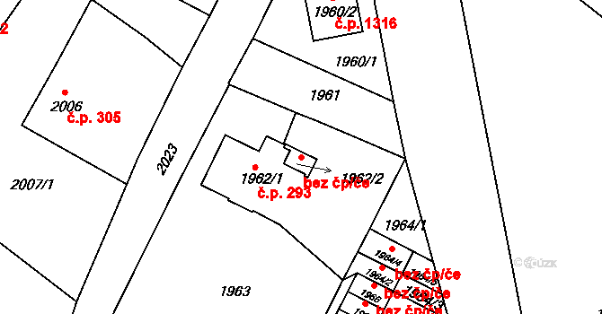 Liberec 40800598 na parcele st. 1962/2 v KÚ Ruprechtice, Katastrální mapa