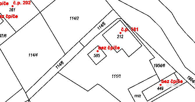 Libchavy 41303598 na parcele st. 585 v KÚ Dolní Libchavy, Katastrální mapa
