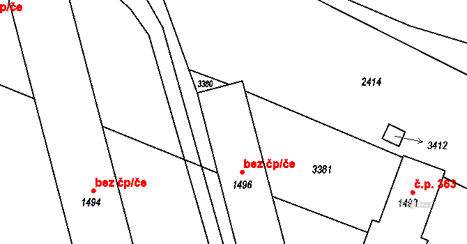 Staňkov 42964598 na parcele st. 1496 v KÚ Staňkov-město, Katastrální mapa