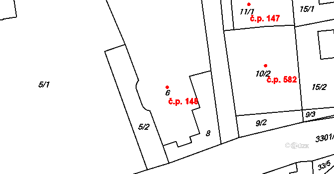 Píšť 148 na parcele st. 6 v KÚ Píšť, Katastrální mapa
