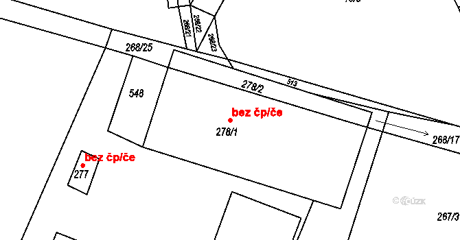 Holešov 47587598 na parcele st. 278/1 v KÚ Žopy, Katastrální mapa