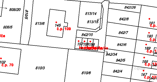 Čestice 50398598 na parcele st. 157 v KÚ Čestice u Častolovic, Katastrální mapa