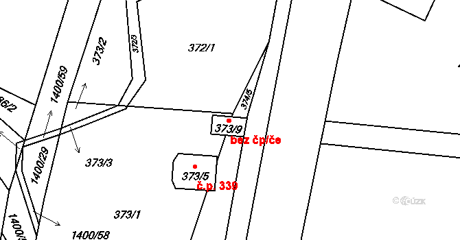 Bělotín 51104598 na parcele st. 373/9 v KÚ Bělotín, Katastrální mapa