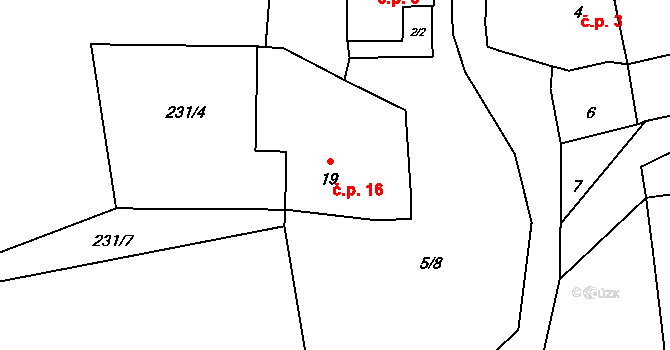 Praskolesy 16, Mrákotín na parcele st. 19 v KÚ Praskolesy u Mrákotína, Katastrální mapa