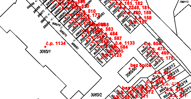 Český Těšín 2195 na parcele st. 3065/43 v KÚ Český Těšín, Katastrální mapa