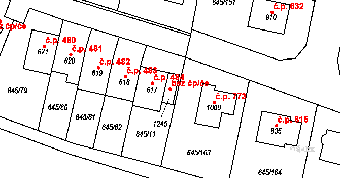 Líbeznice 81150598 na parcele st. 1245 v KÚ Líbeznice, Katastrální mapa