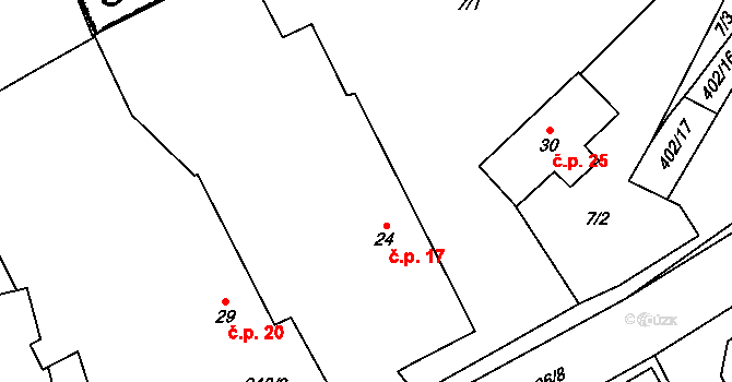Losina 17, Chotěšov na parcele st. 24 v KÚ Losina, Katastrální mapa