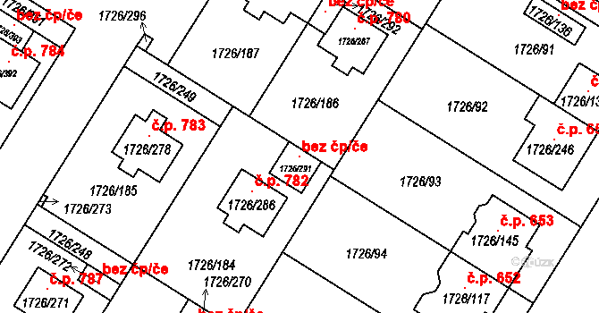 Hrušovany u Brna 115218599 na parcele st. 1726/291 v KÚ Hrušovany u Brna, Katastrální mapa
