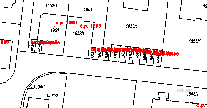 Praha 118592599 na parcele st. 1956/9 v KÚ Smíchov, Katastrální mapa