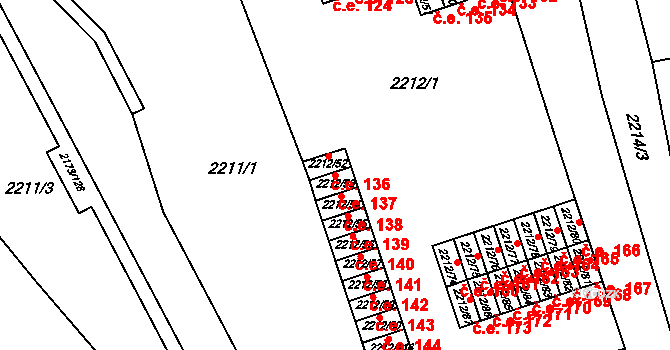 Klášterec nad Ohří 137 na parcele st. 2212/53 v KÚ Klášterec nad Ohří, Katastrální mapa
