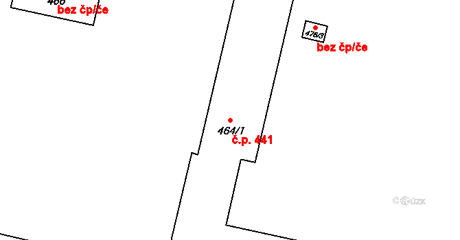 Starý Bohumín 441, Bohumín na parcele st. 464/1 v KÚ Starý Bohumín, Katastrální mapa