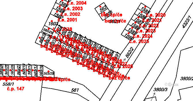 Řetenice 2029, Teplice na parcele st. 1594 v KÚ Teplice-Řetenice, Katastrální mapa