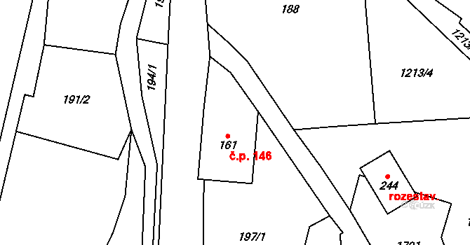 Javorník 146, Rudník na parcele st. 161 v KÚ Javorník v Krkonoších, Katastrální mapa