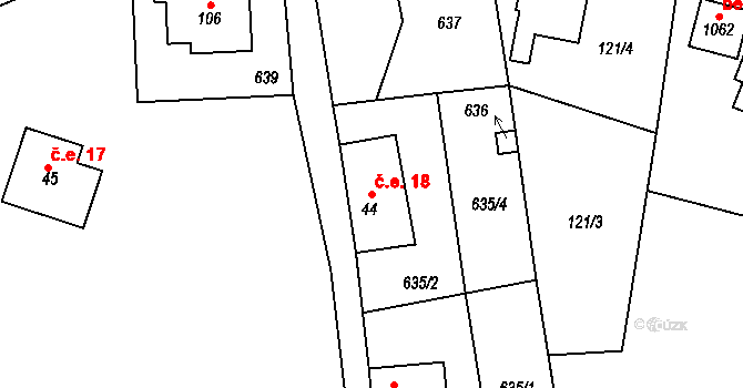 Smolná 18, Rotava na parcele st. 44 v KÚ Smolná, Katastrální mapa
