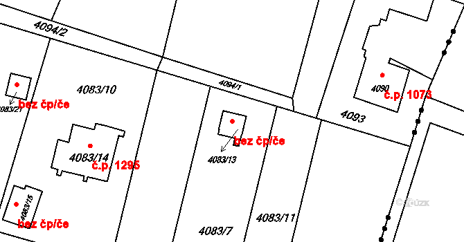 Orlová 38234599 na parcele st. 4083/13 v KÚ Horní Lutyně, Katastrální mapa