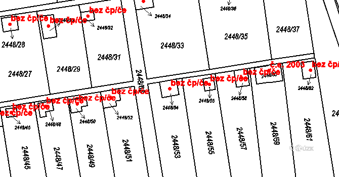 Litvínov 43655599 na parcele st. 2448/54 v KÚ Horní Litvínov, Katastrální mapa