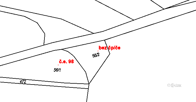 Čížová 46189599 na parcele st. 56/2 v KÚ Borečnice, Katastrální mapa