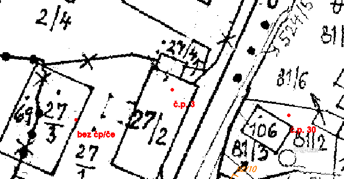 Dolní Folmava 3, Česká Kubice na parcele st. 27/2 v KÚ Dolní Folmava, Katastrální mapa