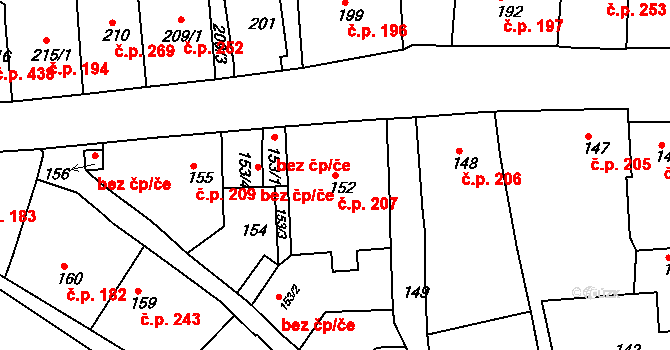 Česká Skalice 207 na parcele st. 152 v KÚ Česká Skalice, Katastrální mapa