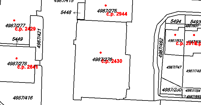 Louny 2430 na parcele st. 4987/276 v KÚ Louny, Katastrální mapa