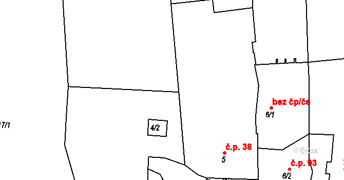 Kostelec 10 na parcele st. 4/1 v KÚ Kostelec u Jihlavy, Katastrální mapa