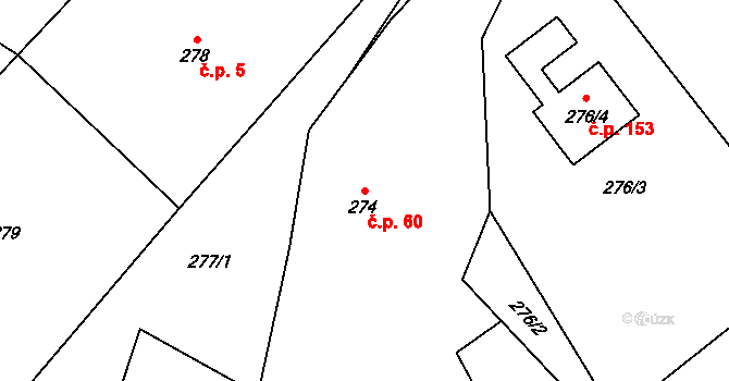 Edrovice 60, Rýmařov na parcele st. 274 v KÚ Edrovice, Katastrální mapa