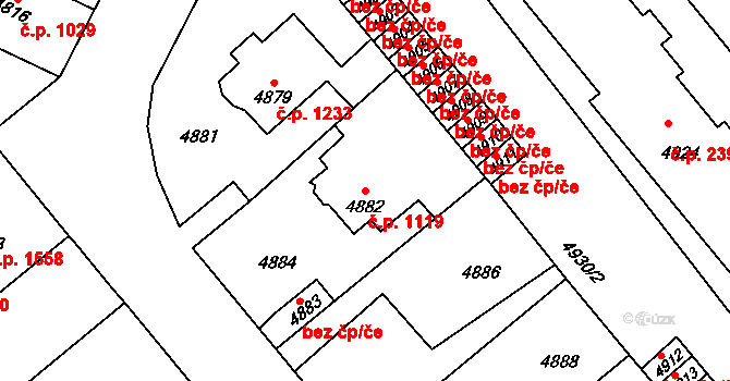 Kročehlavy 1119, Kladno na parcele st. 4882 v KÚ Kročehlavy, Katastrální mapa