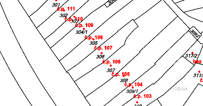 Litomyšl-Město 106, Litomyšl na parcele st. 306 v KÚ Litomyšl, Katastrální mapa
