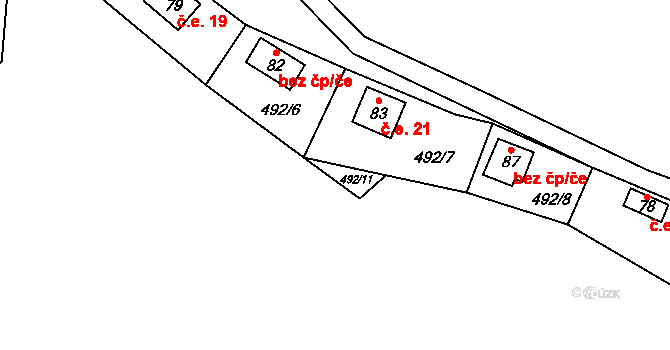 Svépravice 21 na parcele st. 83 v KÚ Svépravice, Katastrální mapa