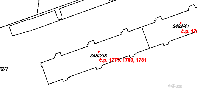 Místek 1779,1780,1781, Frýdek-Místek na parcele st. 3482/38 v KÚ Místek, Katastrální mapa