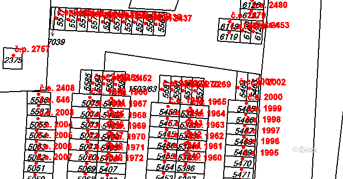 Cheb 2271 na parcele st. 5580 v KÚ Cheb, Katastrální mapa