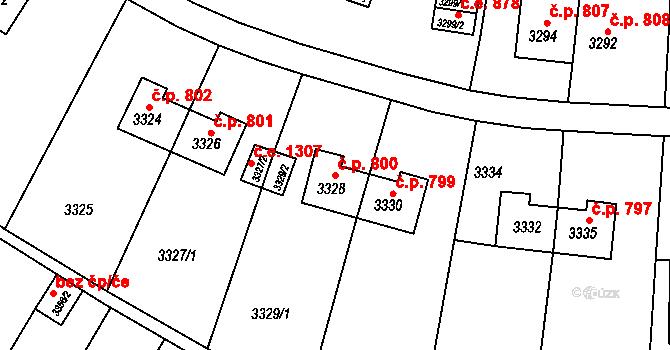 Kuřim 800 na parcele st. 3328 v KÚ Kuřim, Katastrální mapa