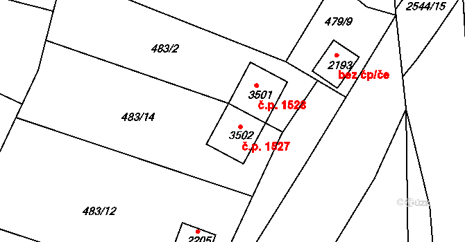 Humpolec 1527 na parcele st. 3502 v KÚ Humpolec, Katastrální mapa