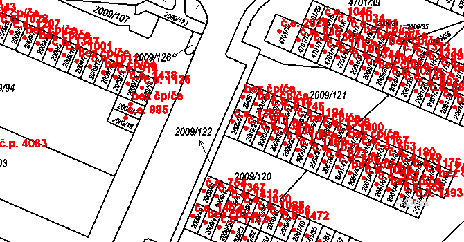 Chomutov 1369 na parcele st. 2009/27 v KÚ Chomutov I, Katastrální mapa