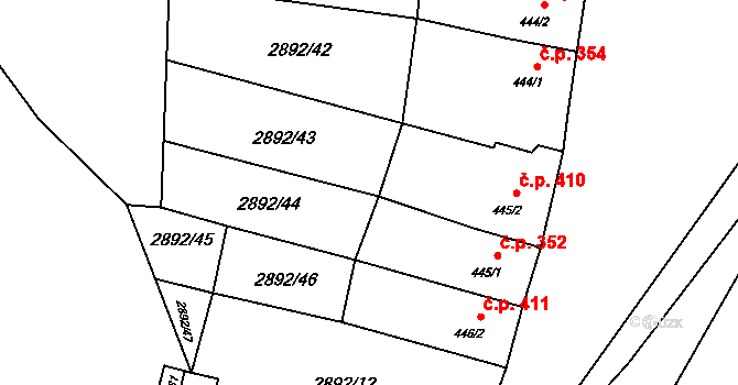 Hořejší Vrchlabí 352, Vrchlabí na parcele st. 445/1 v KÚ Hořejší Vrchlabí, Katastrální mapa