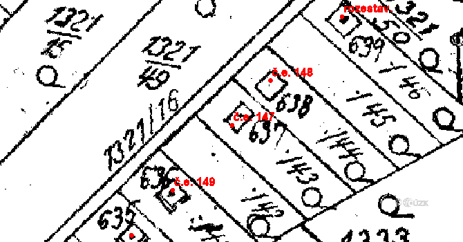 Lukov 147 na parcele st. 637 v KÚ Lukov u Zlína, Katastrální mapa