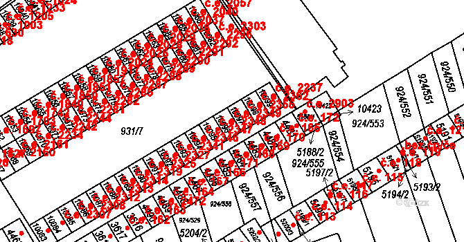 Hodonín 2349 na parcele st. 10096 v KÚ Hodonín, Katastrální mapa