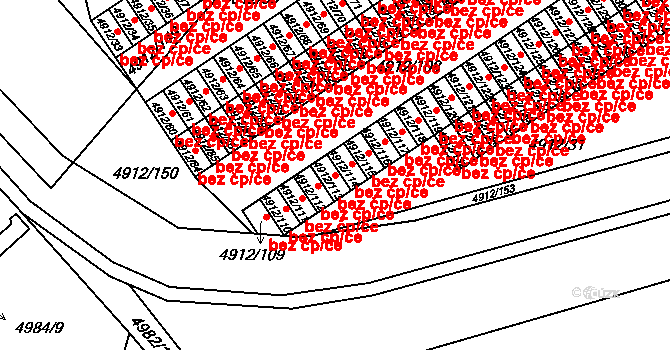 Chomutov 39088600 na parcele st. 4912/113 v KÚ Chomutov I, Katastrální mapa