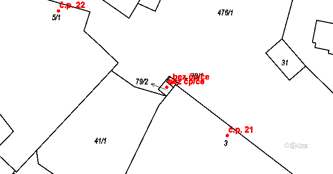 Protivín 39945600 na parcele st. 79/2 v KÚ Myšenec, Katastrální mapa