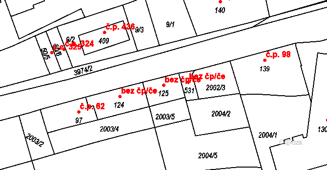 Borovany 40499600 na parcele st. 125 v KÚ Borovany, Katastrální mapa