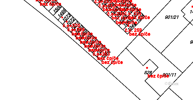 Pacov 45250600 na parcele st. 1065 v KÚ Pacov, Katastrální mapa