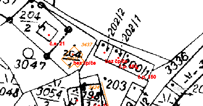 Písek 46604600 na parcele st. 202/2 v KÚ Písek u Jablunkova, Katastrální mapa
