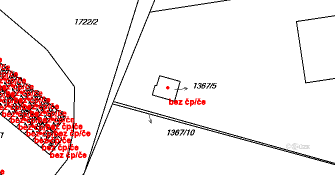Jemnice 50335600 na parcele st. 1367/5 v KÚ Jemnice, Katastrální mapa