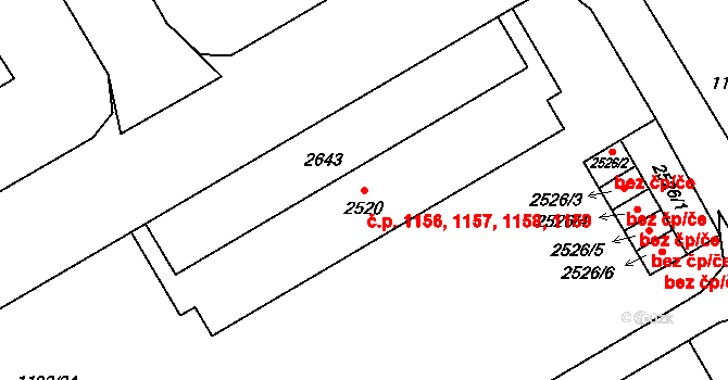 Beroun-Město 1156,1157,1158,1159, Beroun na parcele st. 2520 v KÚ Beroun, Katastrální mapa